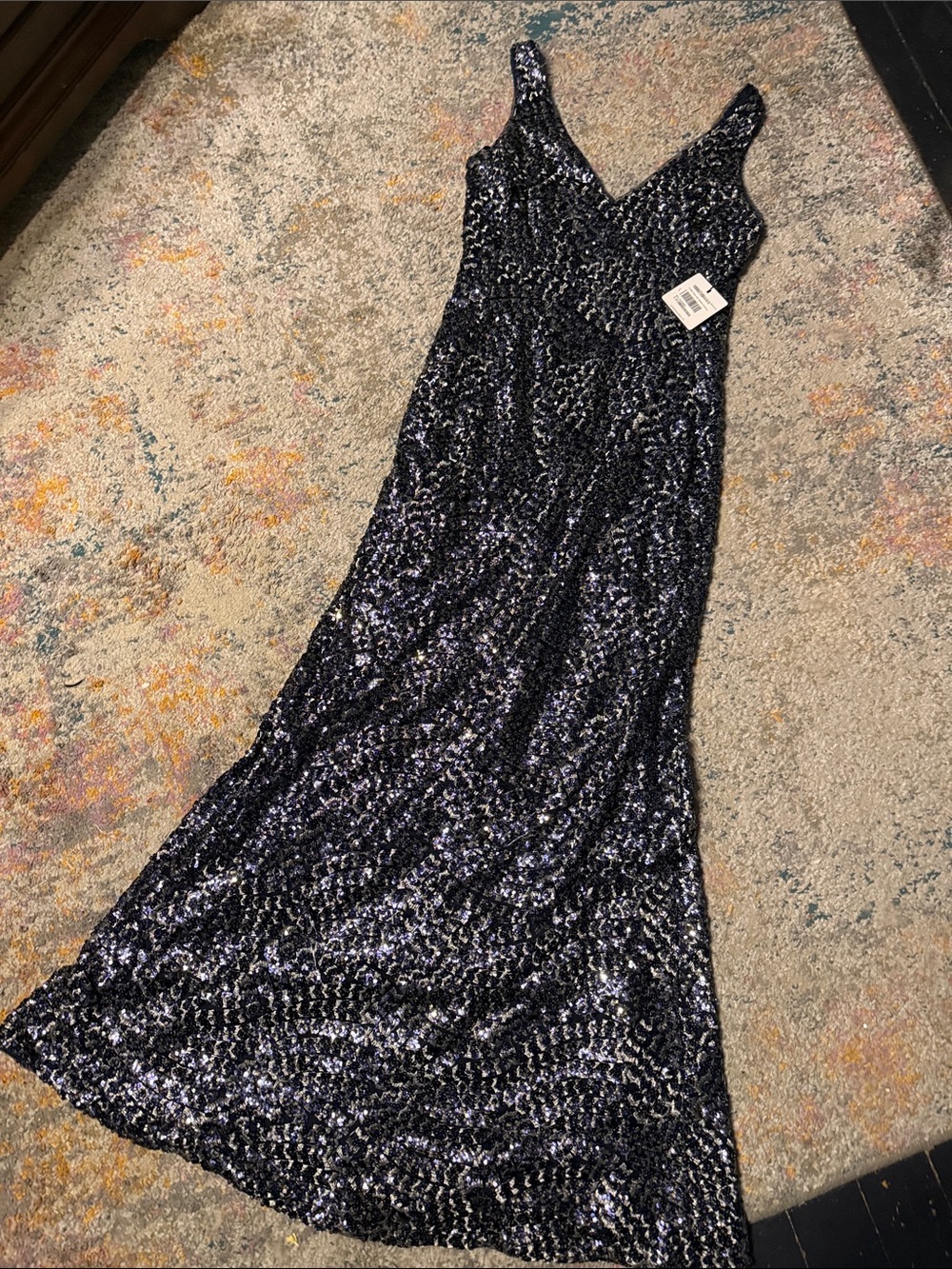 Laundry By Shelli Segal Sequin V-Neck Maxi Dress